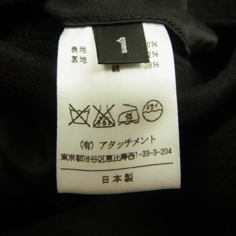 ATTACHMENT アタッチメント メルトンウール ショート Pコート ピーコート ブラック系 1【中古】