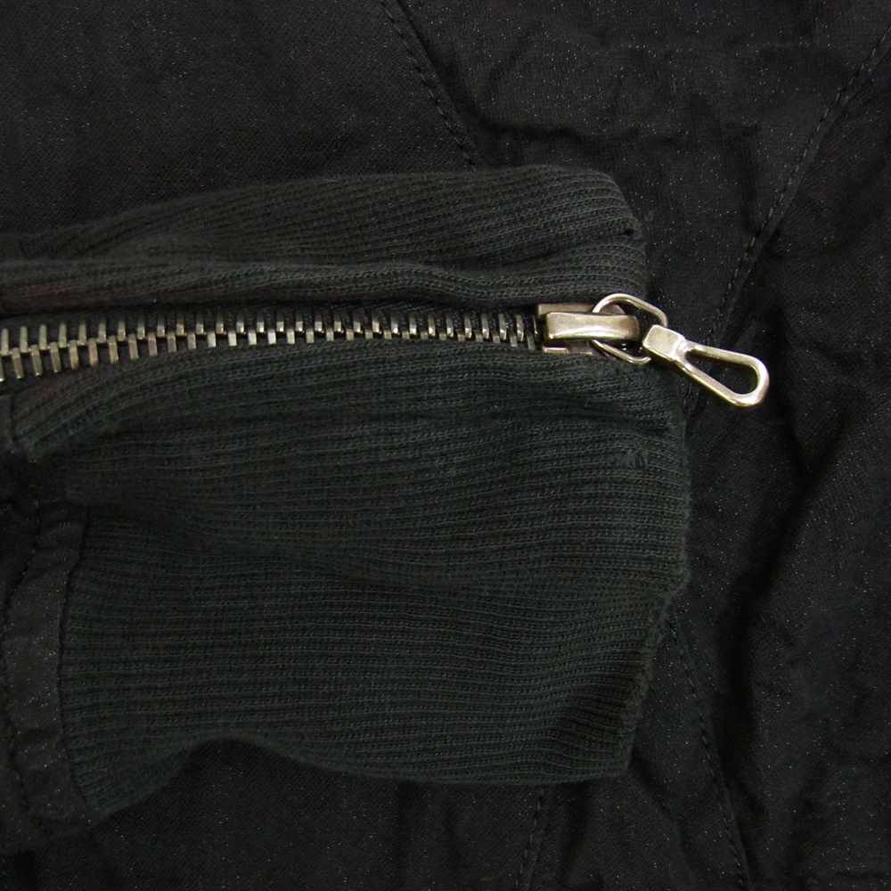 KAZUYUKI KUMAGAI ATTACHMENT カズユキクマガイアタッチメント ステンレス混レーヨンリネン シワ加工 ジップ ブルゾン ジャケット ブラック系 1【中古】