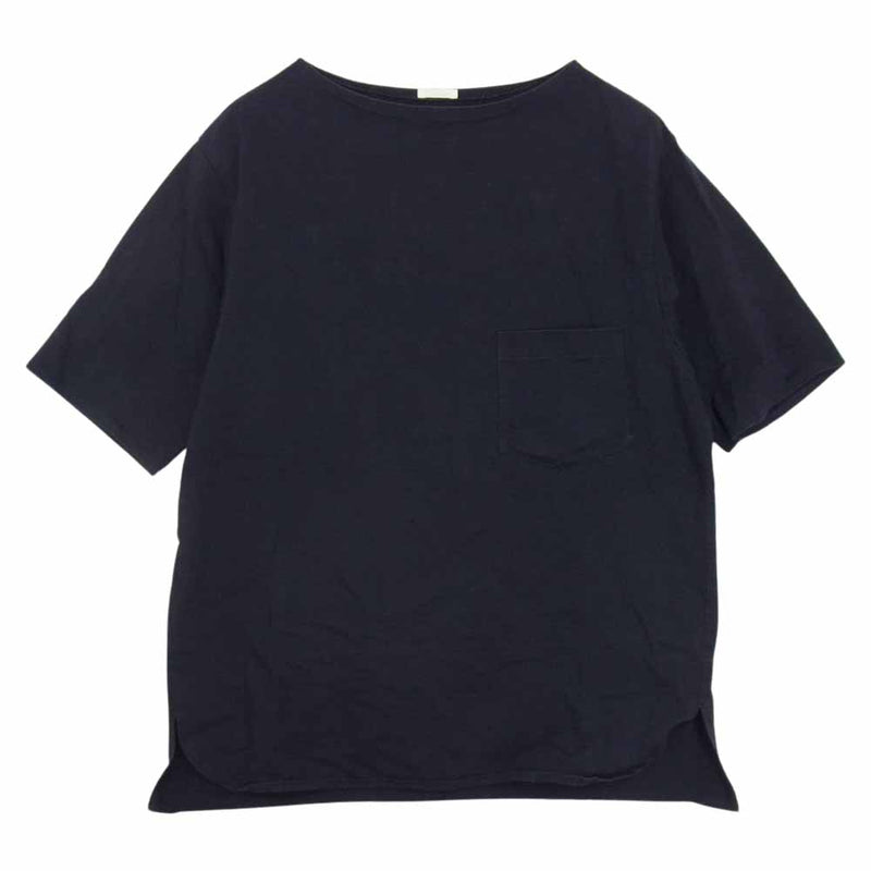 COMOLI コモリ 16SS 101-05005 ボートネック ポケット付き 半袖 Tシャツ ネイビー系 2【中古】