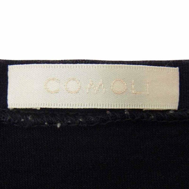 COMOLI コモリ 16SS 101-05005 ボートネック ポケット付き 半袖 Tシャツ ネイビー系 2【中古】