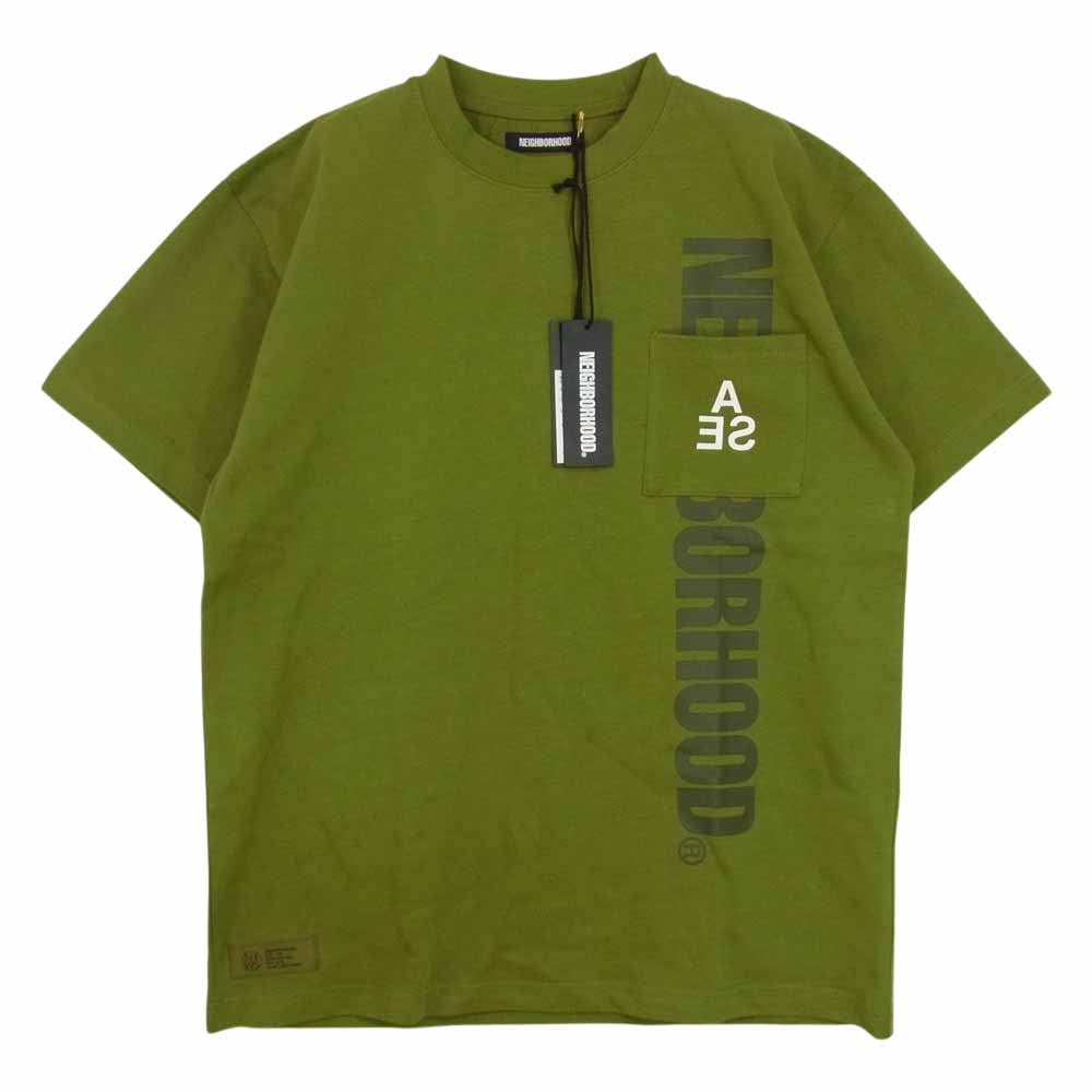 NEIGHBORHOOD ネイバーフッド 22SS 221FRWSN-STM04S × WIND AND SEA NHWDS-4/C-TEE.SS ウィンダンシー 半袖 Tシャツ オリーブ オリーブ系 L【新古品】【未使用】【中古】
