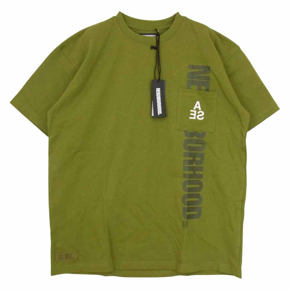 NEIGHBORHOOD ネイバーフッド 22SS 221FRWSN-STM04S × WIND AND SEA NHWDS-4/C-TEE.SS ウィンダンシー 半袖 Tシャツ オリーブ グリーン系 XL【新古品】【未使用】【中古】