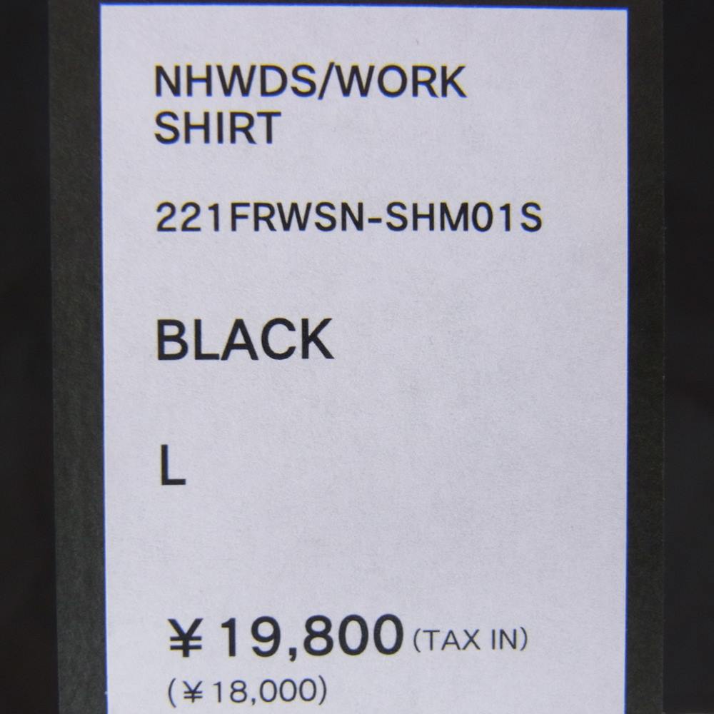 NEIGHBORHOOD ネイバーフッド 22SS 221FRWSN-SHM01S × WIND AND SEA NHWDS WORK/EC-SHIRT SS ウィンダンシー 半袖 ワーク シャツ ブラック系 L【極上美品】【中古】
