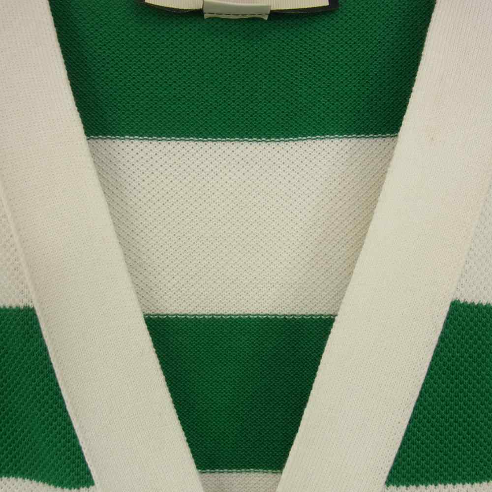 GUCCI グッチ 626051 XKBE5 国内正規品 STRIPED KNITTED CARDIGAN ストライプ ニット カーディガン グリーン系 S【中古】