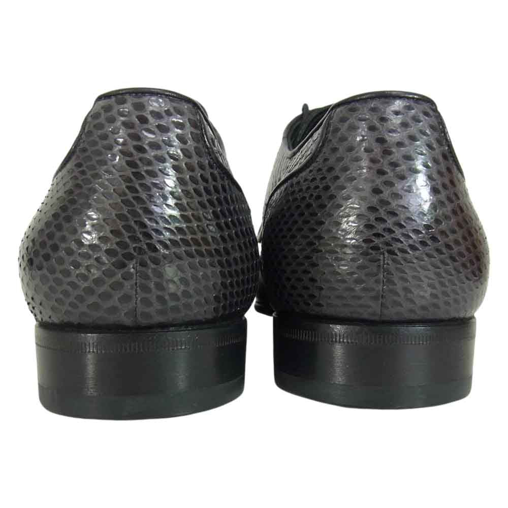 DOLCE&GABBANA ドルチェアンドガッバーナ 071 CA1134A83681 国内正規品 イタリア製 パイソンレザー ロングノーズ シューズ ブラック系 5 1/2【美品】【中古】
