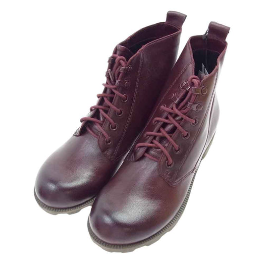 theory セオリー theyskens theory ティスケンス セオリー レザー レースアップ ブーツ  ワインレッド系【極上美品】【中古】