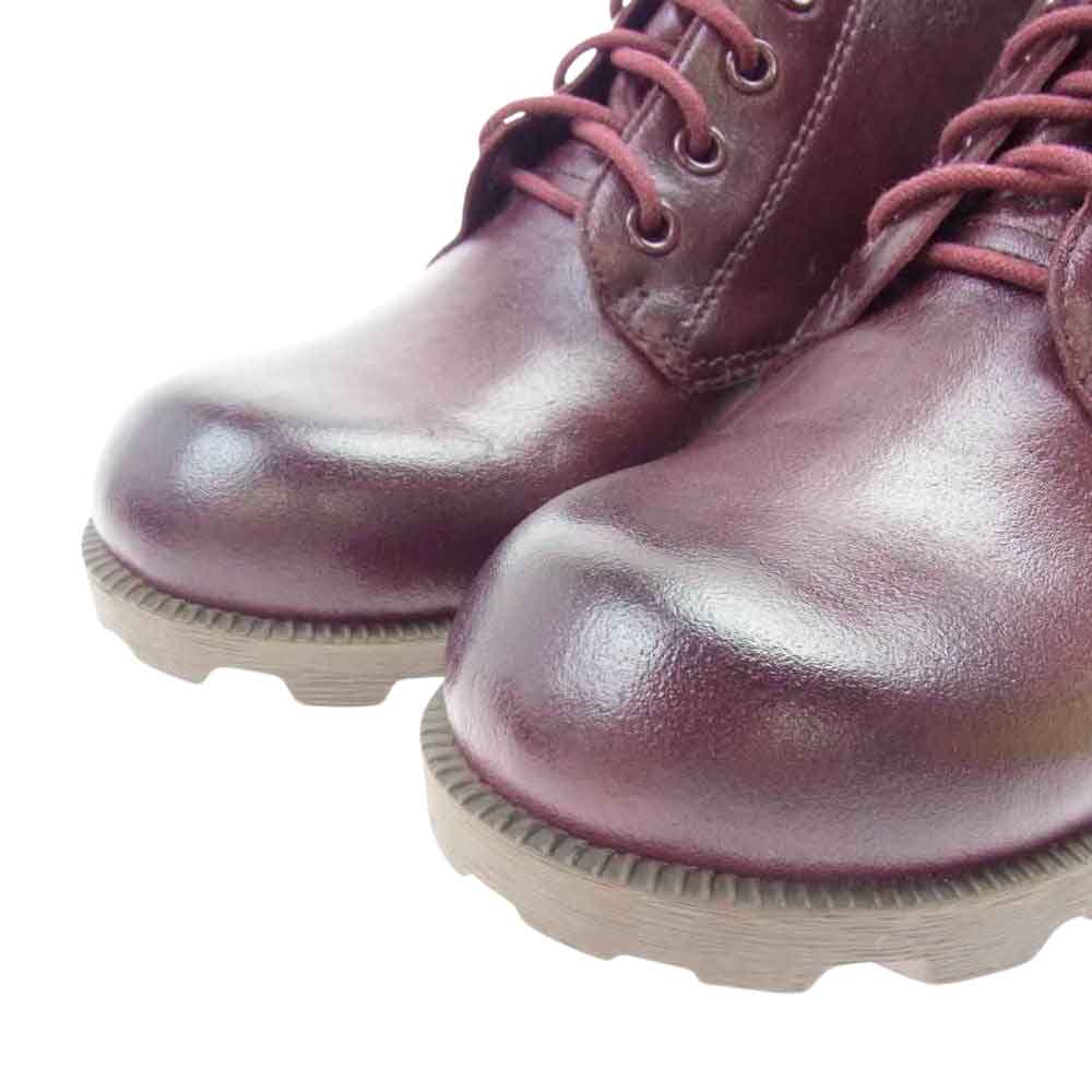 theory セオリー theyskens theory ティスケンス セオリー レザー レースアップ ブーツ  ワインレッド系【極上美品】【中古】