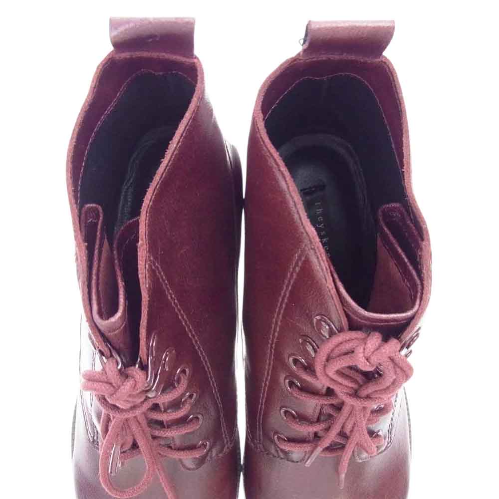 theory セオリー theyskens theory ティスケンス セオリー レザー レースアップ ブーツ  ワインレッド系【極上美品】【中古】