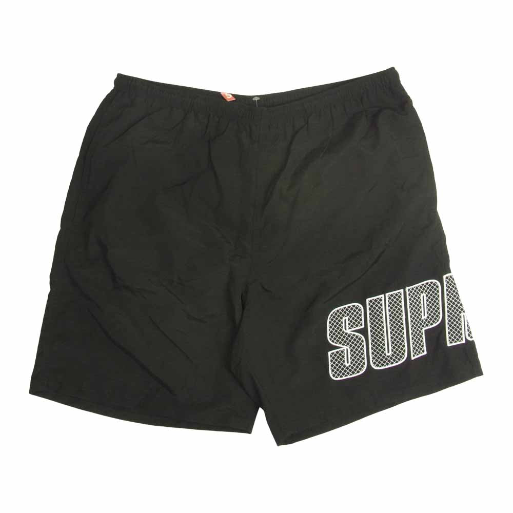 Supreme シュプリーム 19SS Logo Applique Water Short ロゴ アップリケ ウォーター ショーツ ブラック系 M【極上美品】【中古】