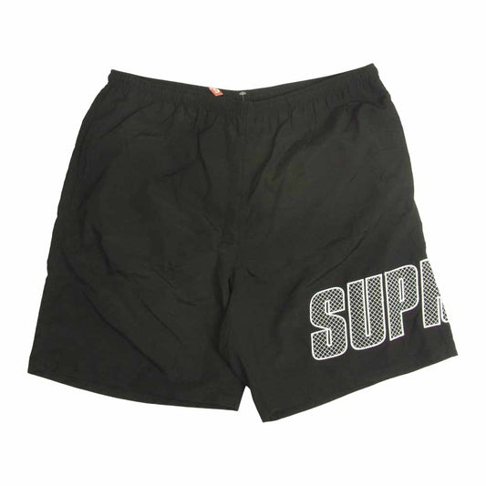 Supreme シュプリーム 19SS Logo Applique Water Short ロゴ アップリケ ウォーター ショーツ ブラック系 M【極上美品】【中古】
