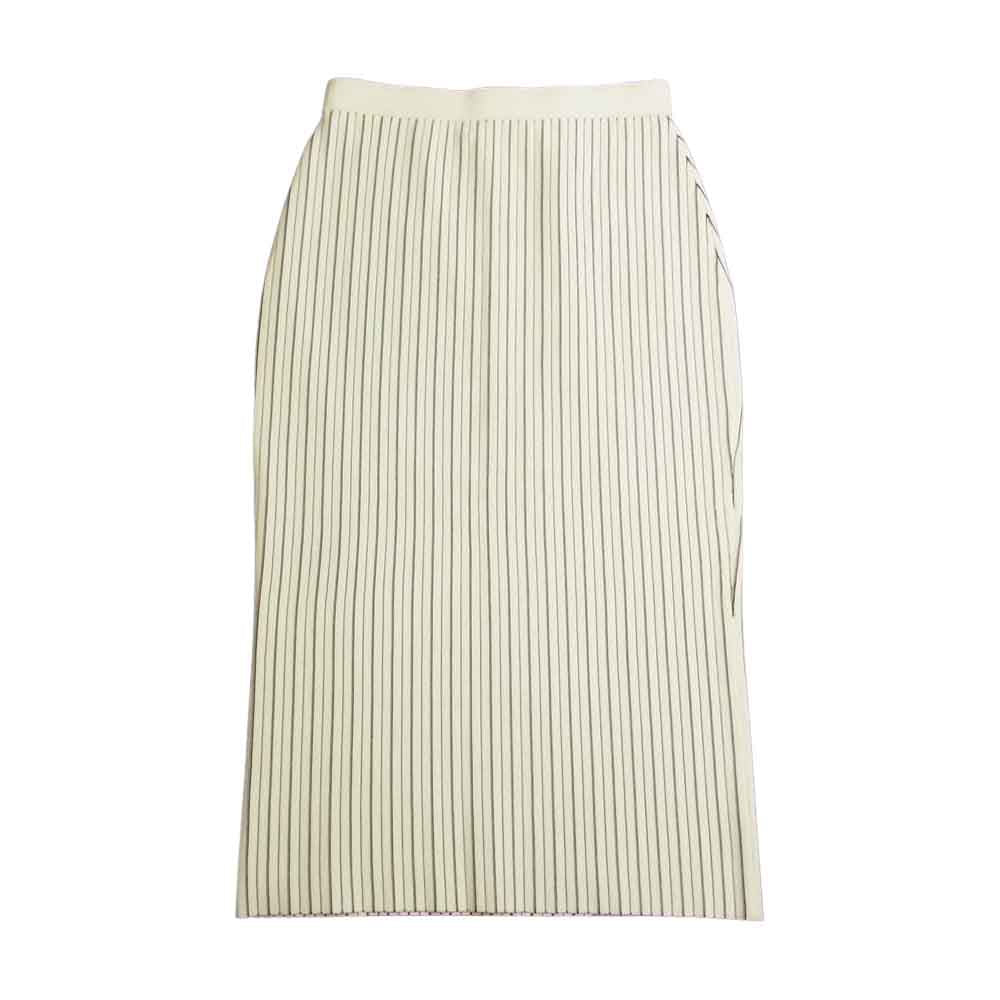 theory セオリー 19SS 01-9307703 ストライプ ニット ロング スカート ホワイト系 S【中古】