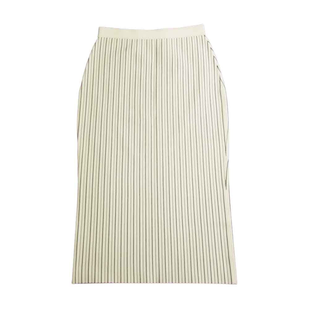 theory セオリー 19SS 01-9307703 ストライプ ニット ロング スカート ホワイト系 S【中古】
