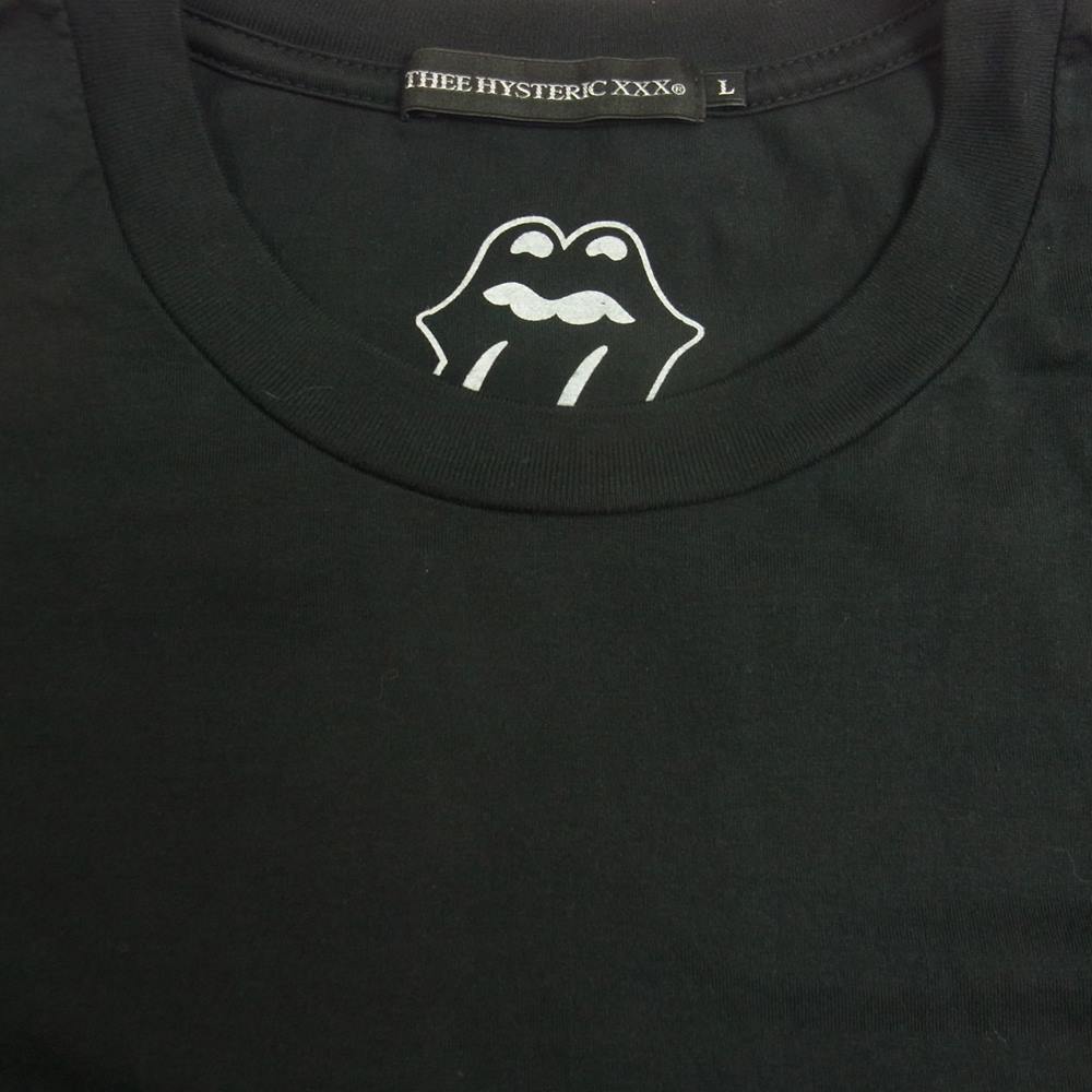 HYSTERIC GLAMOUR ヒステリックグラマー 06221CT07 THEE HYSTERIC XXX THE ROLLING STONES RS DIZZY&MILKY ローリングストーンズ プリント Tシャツ ブラック系 L【美品】【中古】