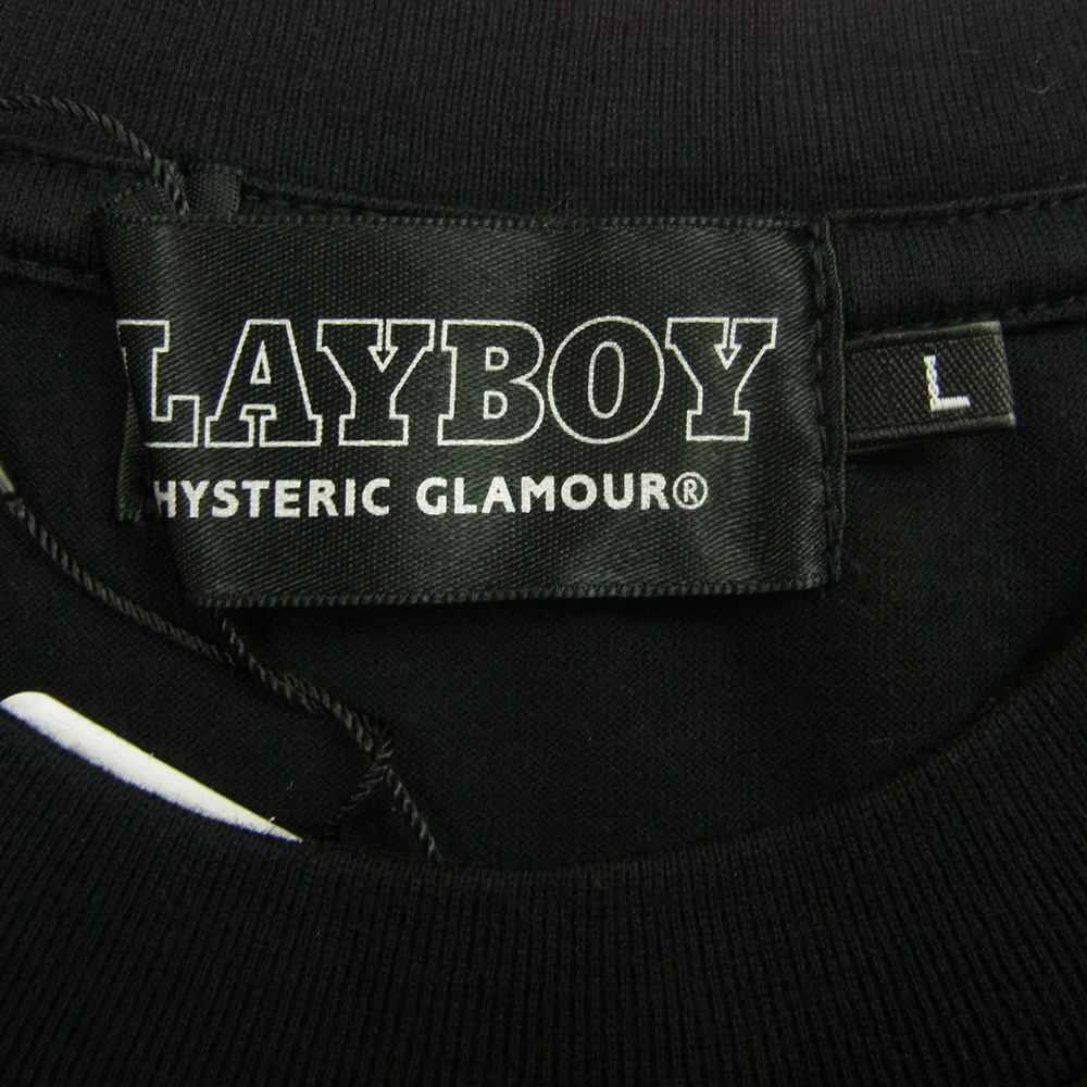 HYSTERIC GLAMOUR ヒステリックグラマー 02222CT20 PLAYBOY HYSTERIC ARROW プレイボーイ プリント Tシャツ ブラック系 L【新古品】【未使用】【中古】