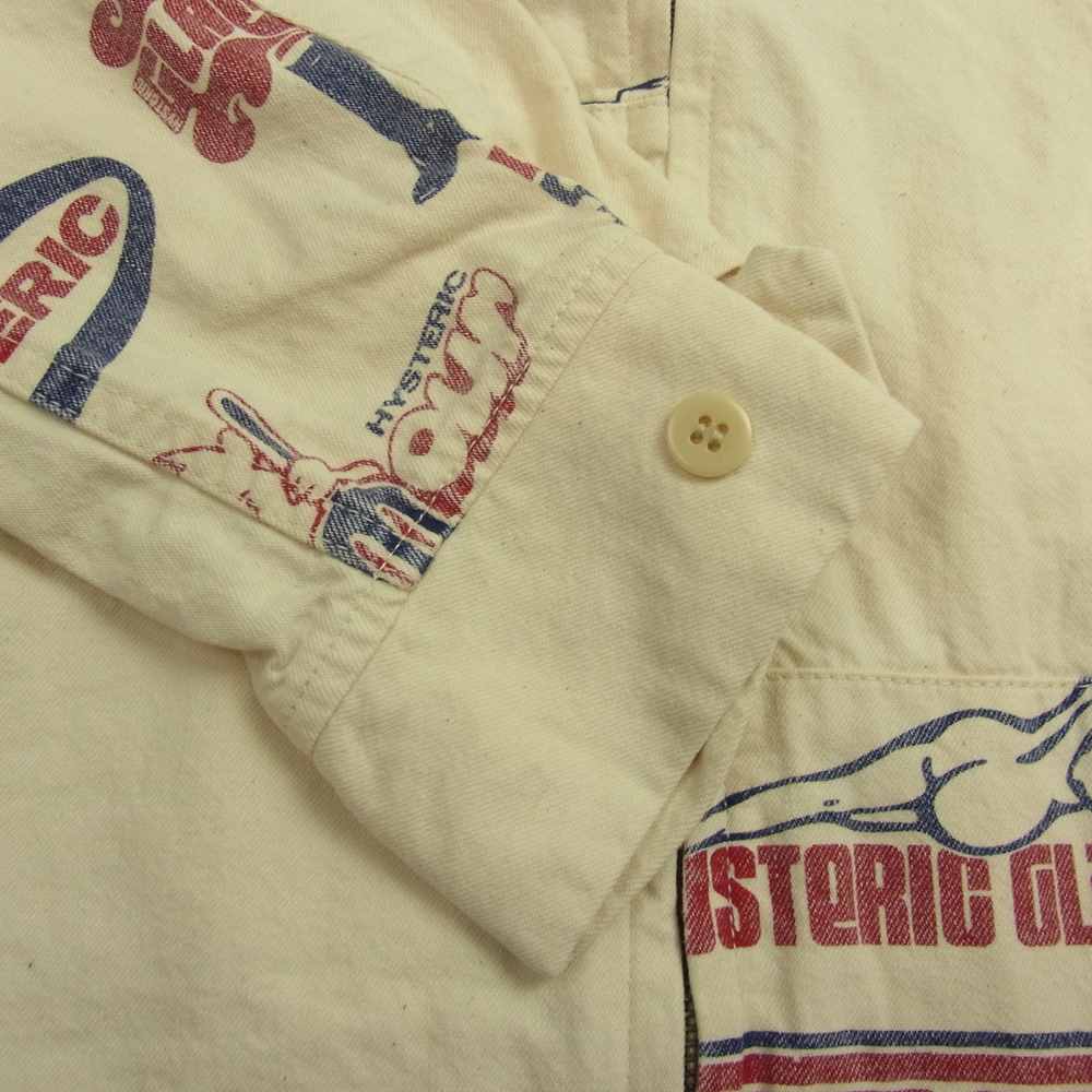 HYSTERIC GLAMOUR ヒステリックグラマー 02222AB01 HYSTERIC FANTASTIC柄 スクラッチ スポーツ ジャケット オフホワイト系 L【新古品】【未使用】【中古】