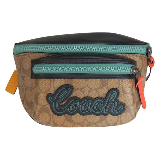 COACH コーチ B1947-F72931 シグネチャー ロゴ 斜め掛け ウエストバッグ ブラウン系【中古】