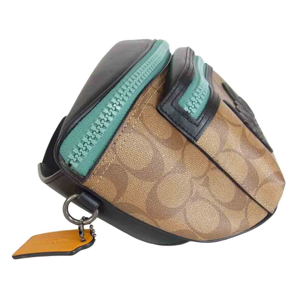 COACH コーチ B1947-F72931 シグネチャー ロゴ 斜め掛け ウエストバッグ ブラウン系【中古】