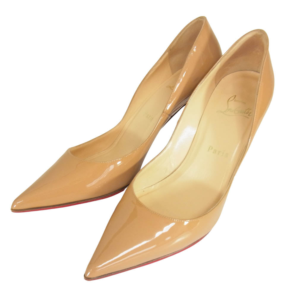 Christian Louboutin クリスチャンルブタン パテントレザー ピンヒール パンプス ベージュ系 37【中古】