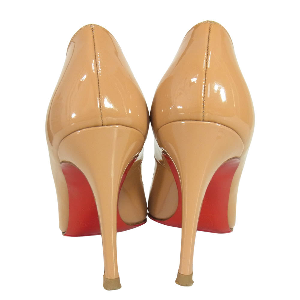 Christian Louboutin クリスチャンルブタン パテントレザー ピンヒール パンプス ベージュ系 37【中古】