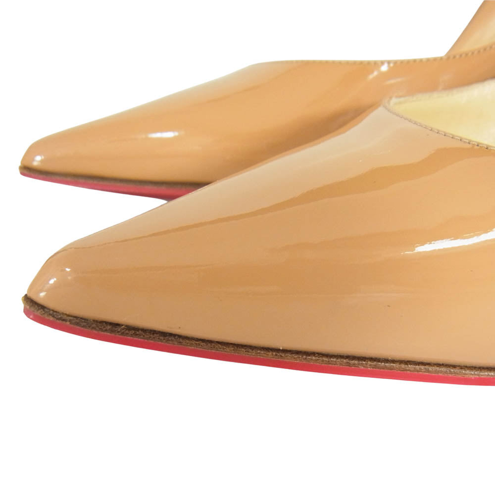Christian Louboutin クリスチャンルブタン パテントレザー ピンヒール パンプス ベージュ系 37【中古】