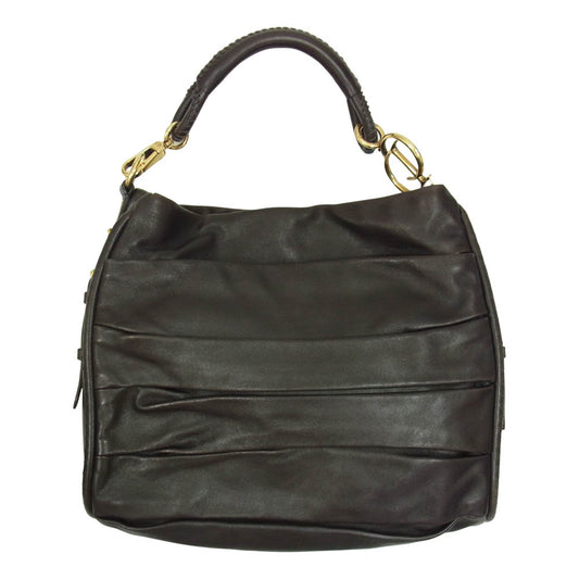 Dior ディオール 19-MA-0160 プリーツ ホーボー セミ ショルダー バッグ ブラウン系【中古】