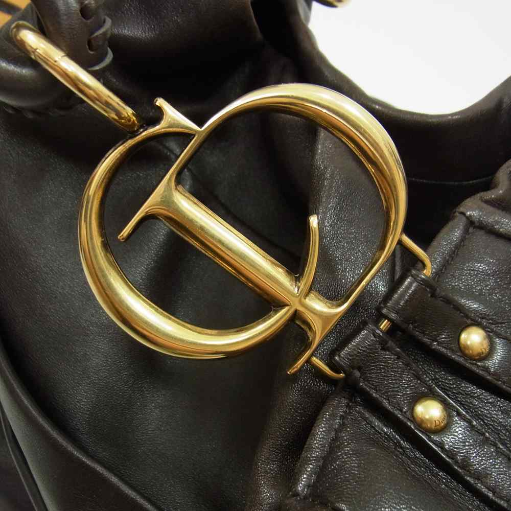 Dior ディオール 19-MA-0160 プリーツ ホーボー セミ ショルダー バッグ ブラウン系【中古】