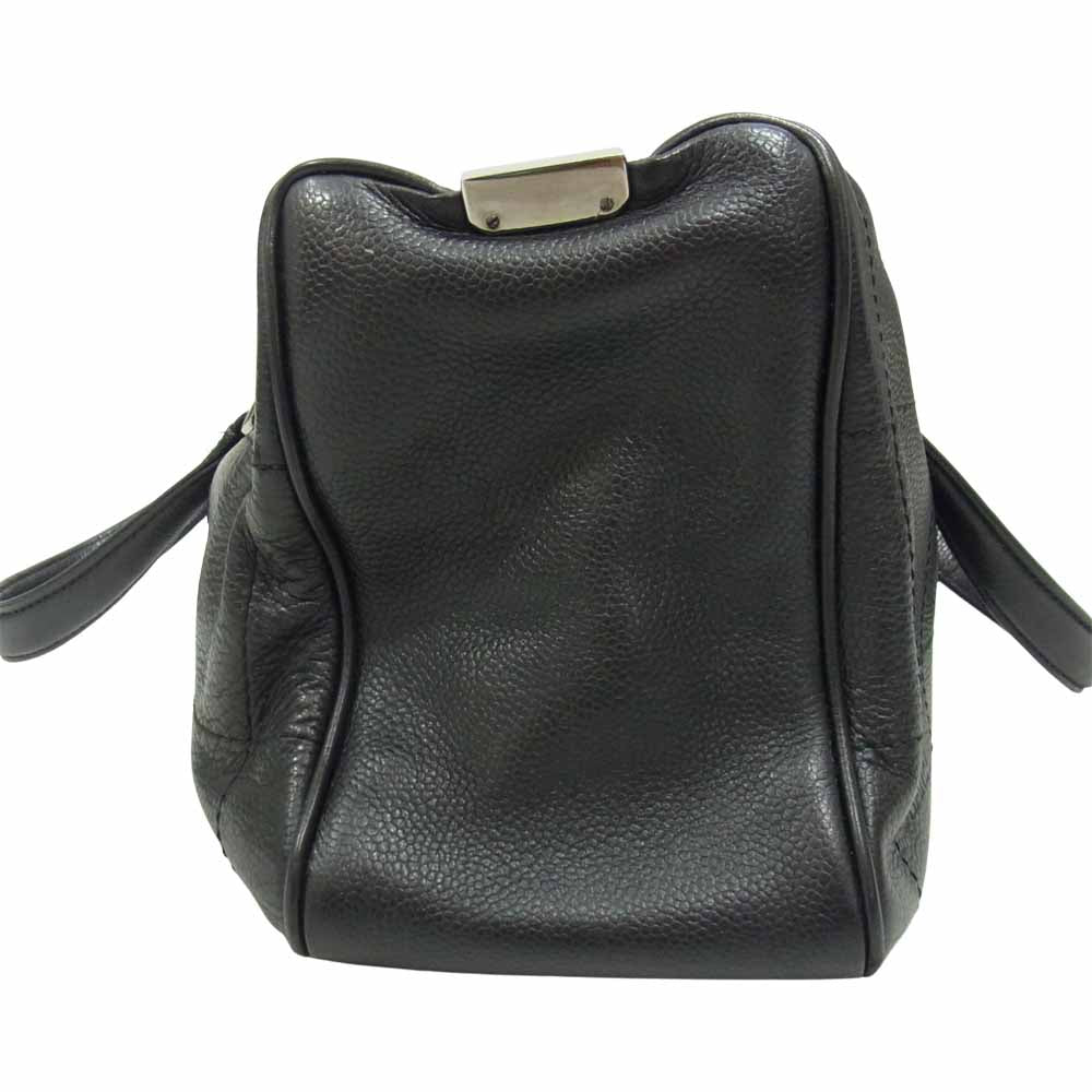 CHANEL シャネル チョコバー ココマーク レザー ボストン バッグ  ブラック系【中古】