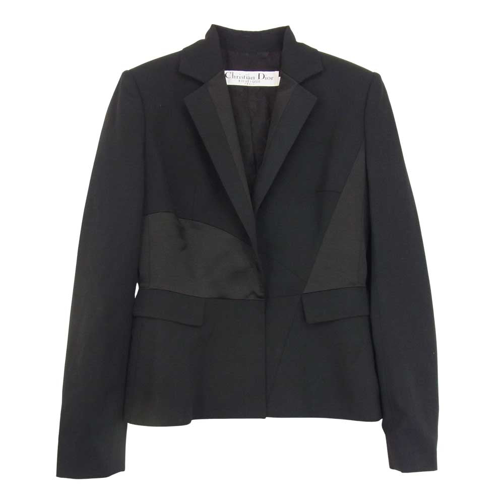 Christian Dior クリスチャンディオール 7P12022640 切替 テーラード ジャケット レディース ブラック系 38【中古】