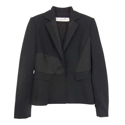 Christian Dior クリスチャンディオール 7P12022640 切替 テーラード ジャケット レディース ブラック系 38【中古】