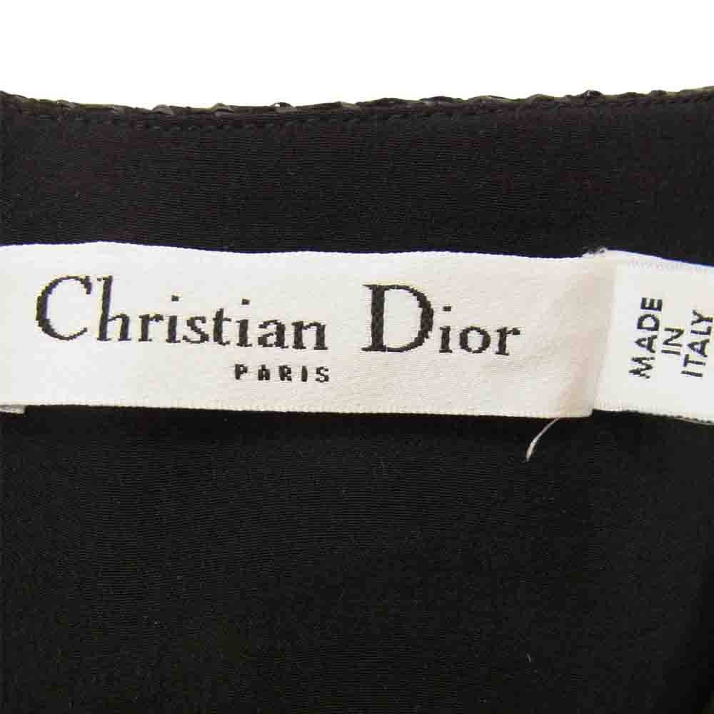 Christian Dior クリスチャンディオール 202166541346 フレンチスリーブ ワンピース  ブラック系 36【中古】