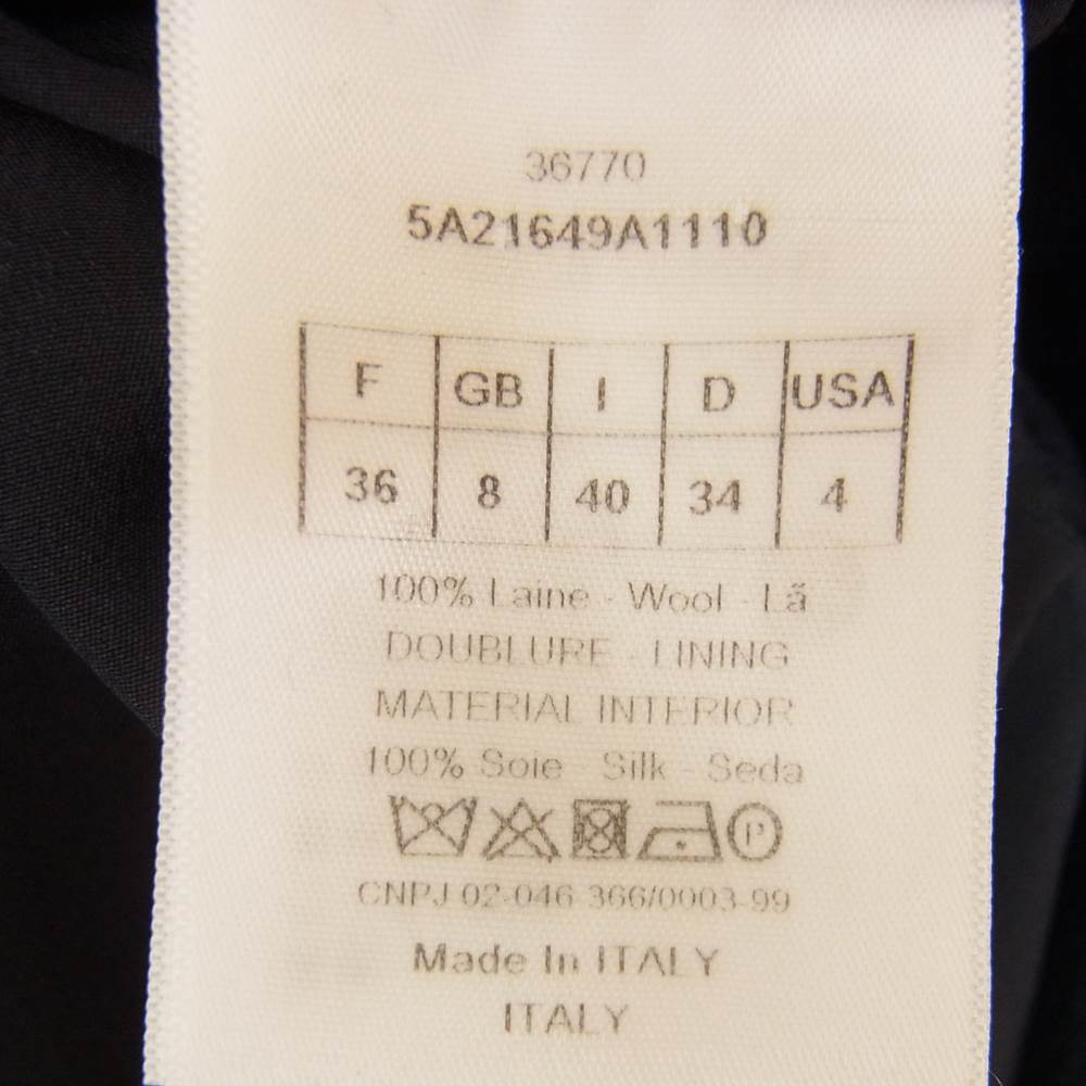 Christian Dior クリスチャンディオール 5A21649A1110 ウール フレア ワンピース 半袖  ネイビー系 36【中古】