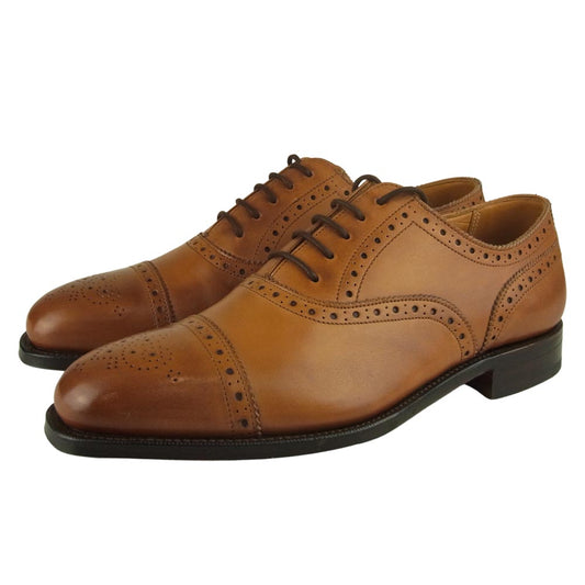 グレンソン 22352-17 oxford オックスフォード セミブローグ レザーシューズ コニャック ブラウン系 7.5【極上美品】【中古】