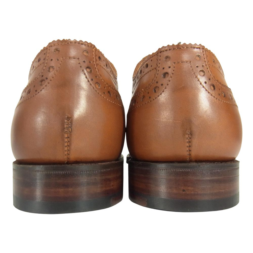 グレンソン 22356-17 bath バス 内羽根 パンチドキャップ トゥ レザー シューズ コニャック ブラウン系 7 1/2【極上美品】【中古】