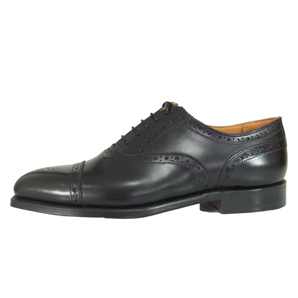グレンソン 22352-01 oxford オックスフォード セミブローグ レザーシューズ ブラック ブラック系 7 1/2【極上美品】【中古】