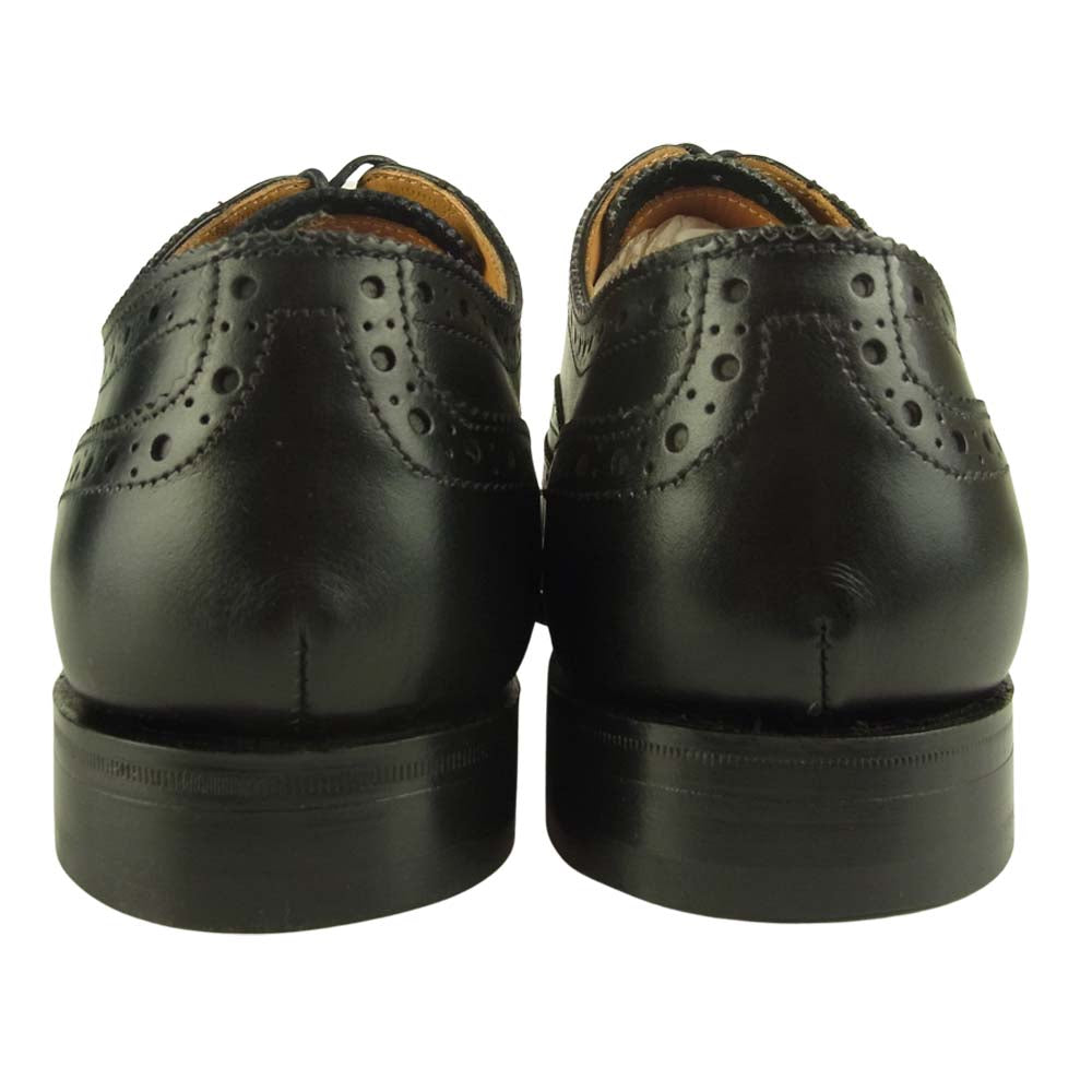 グレンソン 22356-01 bath バス 内羽根 パンチドキャップ トゥ レザー シューズ ブラック ブラック系 7.5【極上美品】【中古】