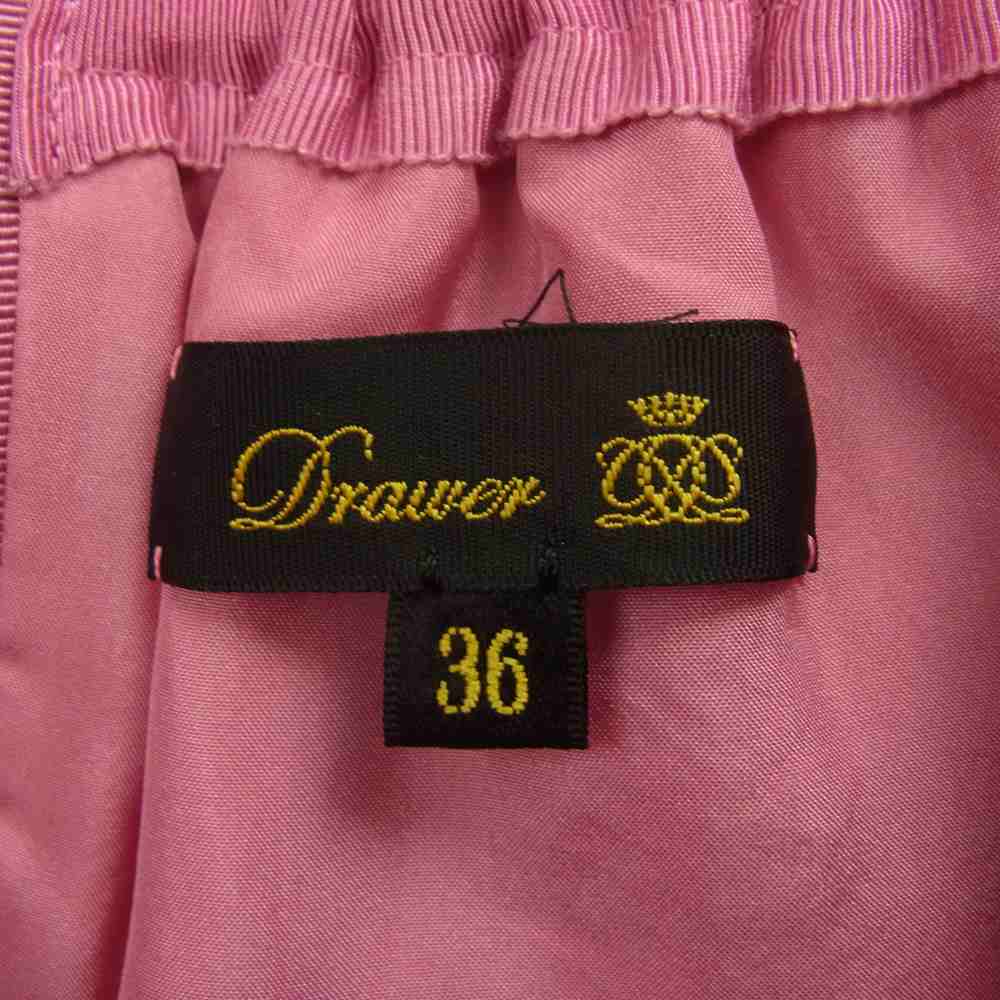 Drawer ドゥロワー 6524-299-1634 裏地シルク100％ ネップ チェック バックスリット ロングスカート ピンク系 36【中古】