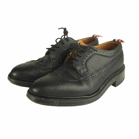 THOM BROWNE トムブラウン MFD002AP5210 英国製 トリコロール グレインレザー ウィングチップシューズ ブラック系 US7【中古】