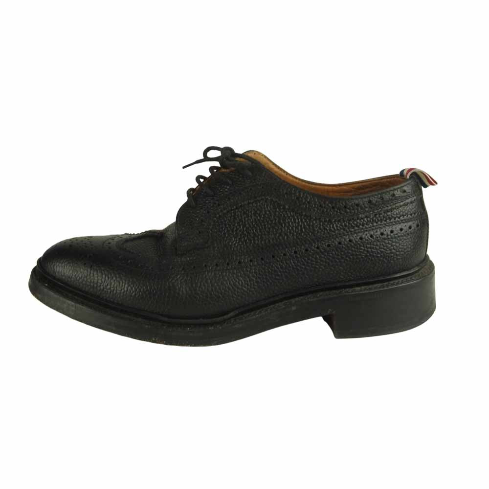 THOM BROWNE トムブラウン MFD002AP5210 英国製 トリコロール グレインレザー ウィングチップシューズ ブラック系 US7【中古】
