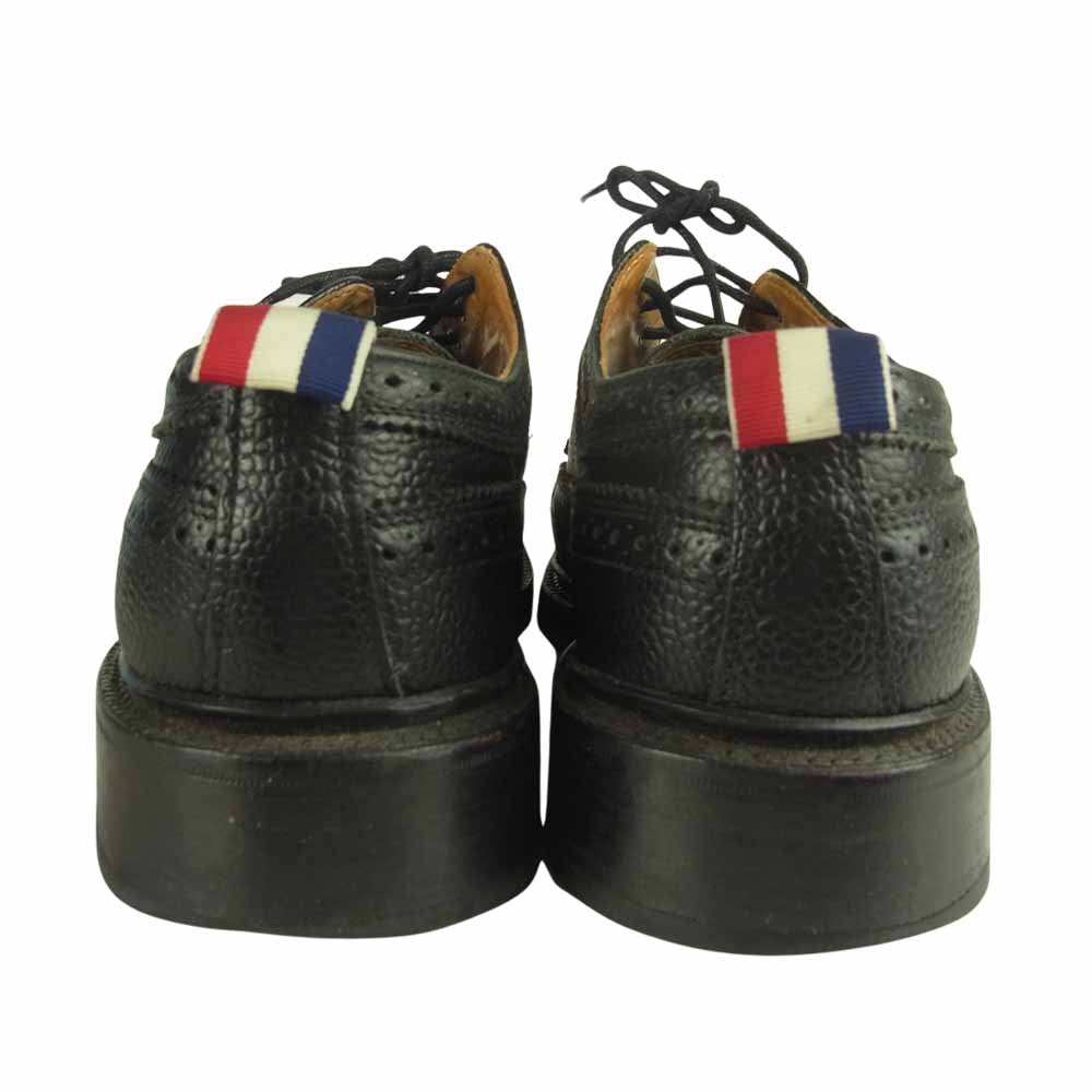 THOM BROWNE トムブラウン MFD002AP5210 英国製 トリコロール グレインレザー ウィングチップシューズ ブラック系 US7【中古】