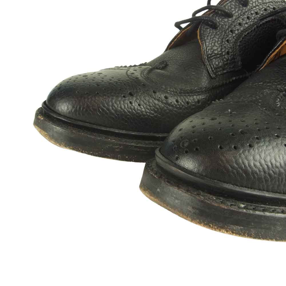 THOM BROWNE トムブラウン MFD002AP5210 英国製 トリコロール グレインレザー ウィングチップシューズ ブラック系 US7【中古】