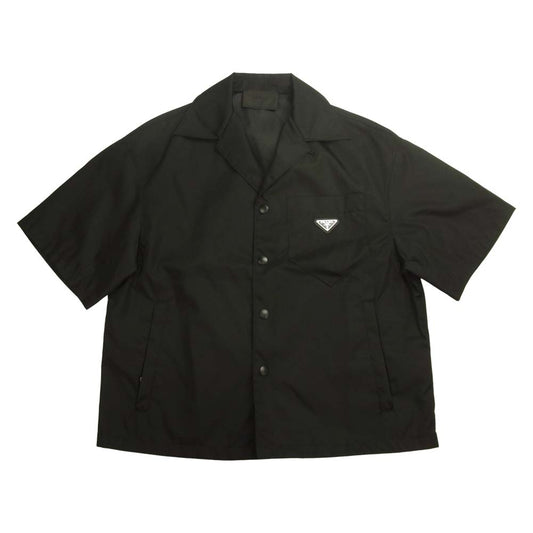 PRADA プラダ 21SS SC449 S182 1WQ8 Re-Nylon 三角ロゴプレート 半袖シャツ ブラック系 XS【中古】