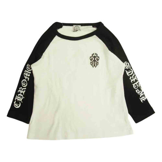 CHROME HEARTS クロムハーツ（原本無） ダガープリント ラグラン キッズ Tシャツ ブラック系 ホワイト系 4【中古】