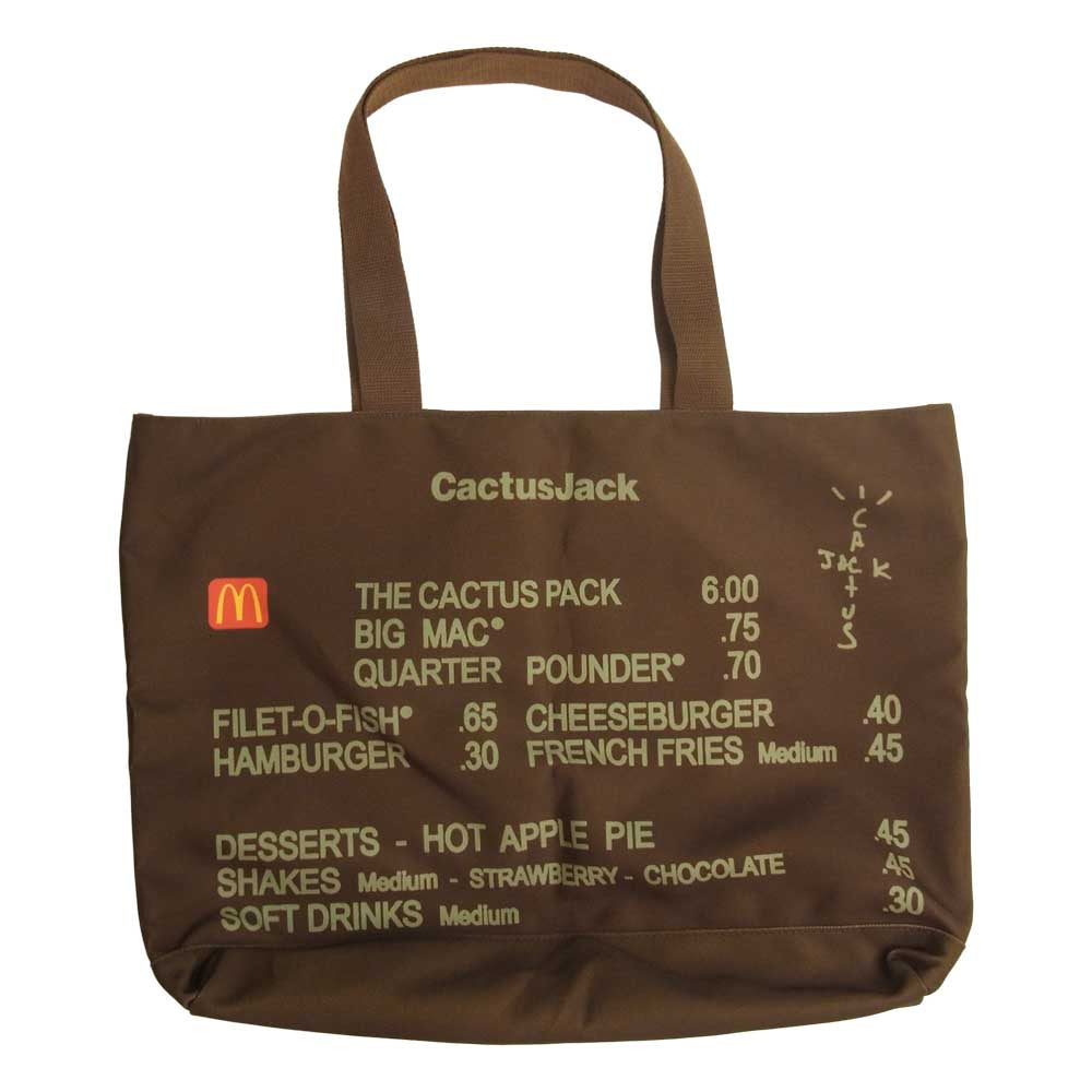 トラビススコット Cactus Jack Menu Tote カクタスジャック マクドナルド トートバッグ ブラウン系【中古】