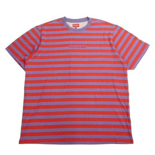 Supreme シュプリーム 22SS Reverse Stripe S/S Top レッド系 パープル系 XXL【中古】