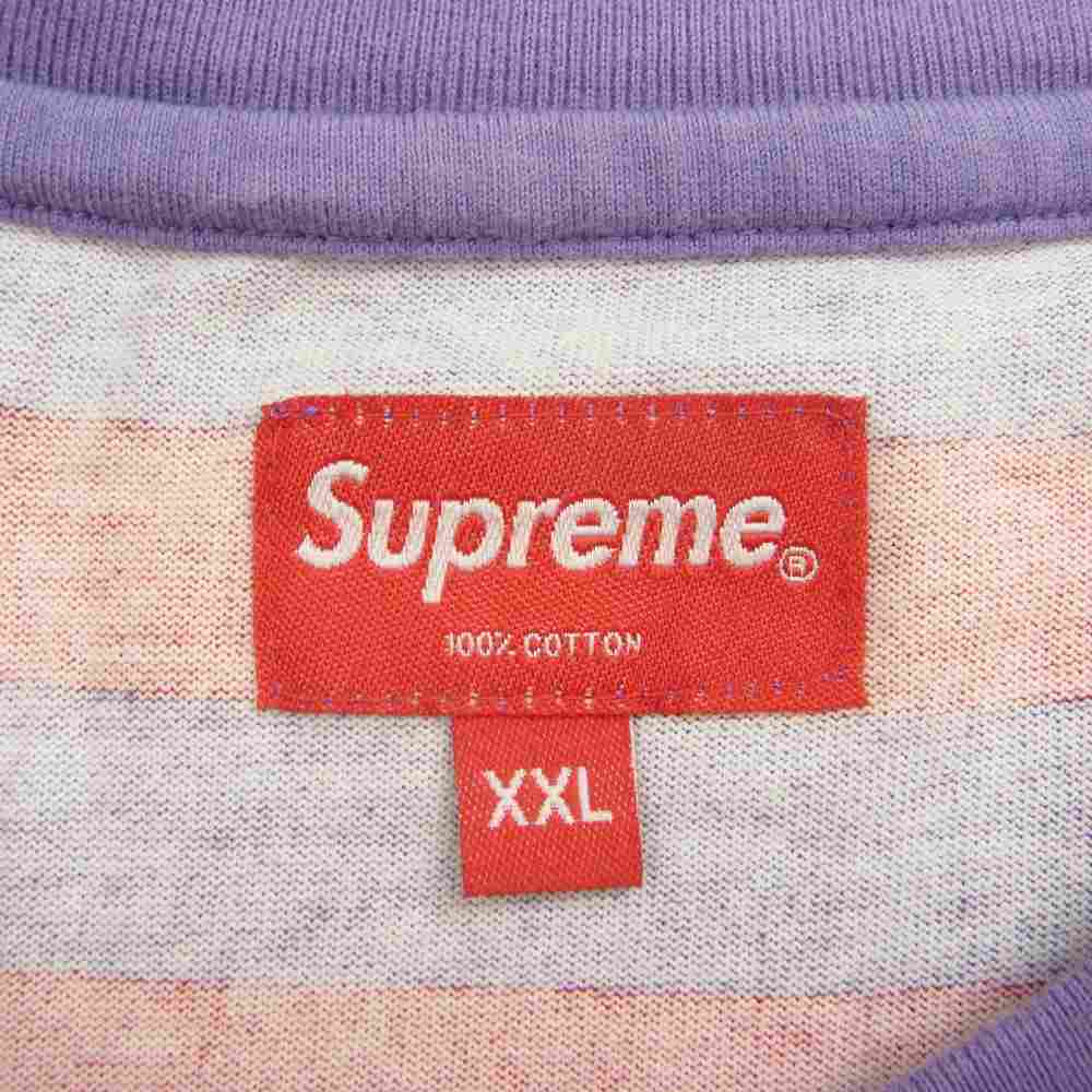 Supreme シュプリーム 22SS Reverse Stripe S/S Top レッド系 パープル系 XXL【中古】