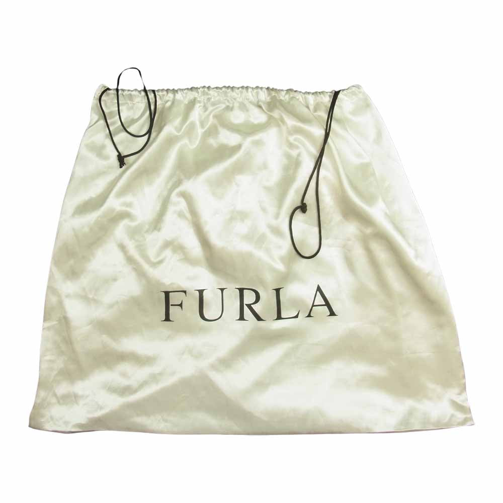 Furla フルラ クロコ型押し レザー トートバッグ レッド系【中古】