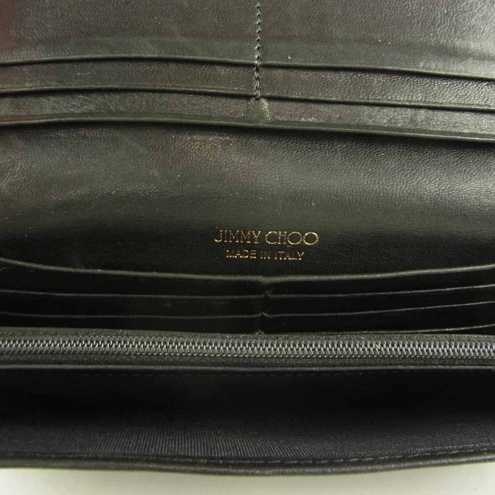 JIMMY CHOO ジミーチュウ スタースタッズ 二つ折り レザー 財布 ブラック系【中古】