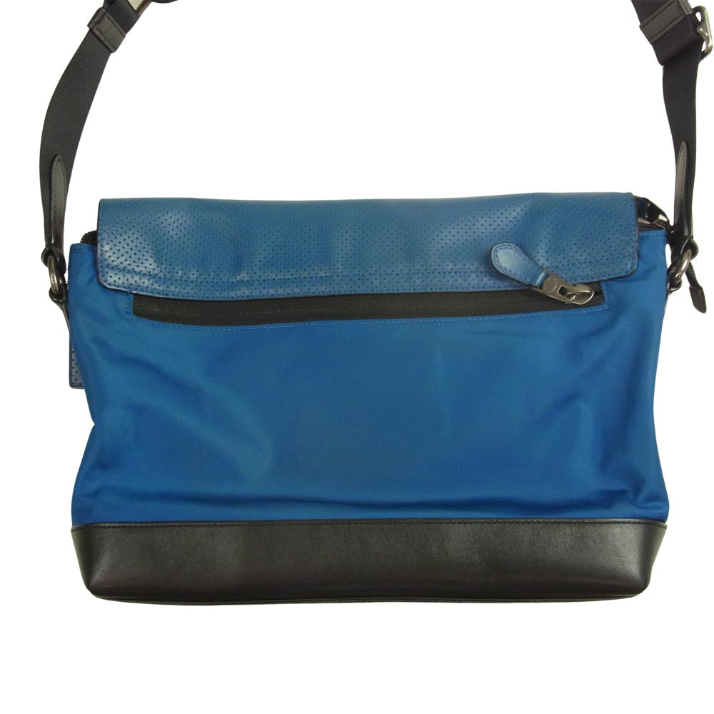 COACH コーチ F71968 アジュール パフォレイテッド レザー バイク バッグ ブルー系【中古】