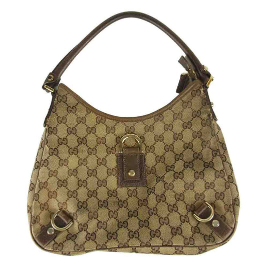 GUCCI グッチ 130738 アピー GGキャンバス ハンド バッグ ブラウン系【中古】