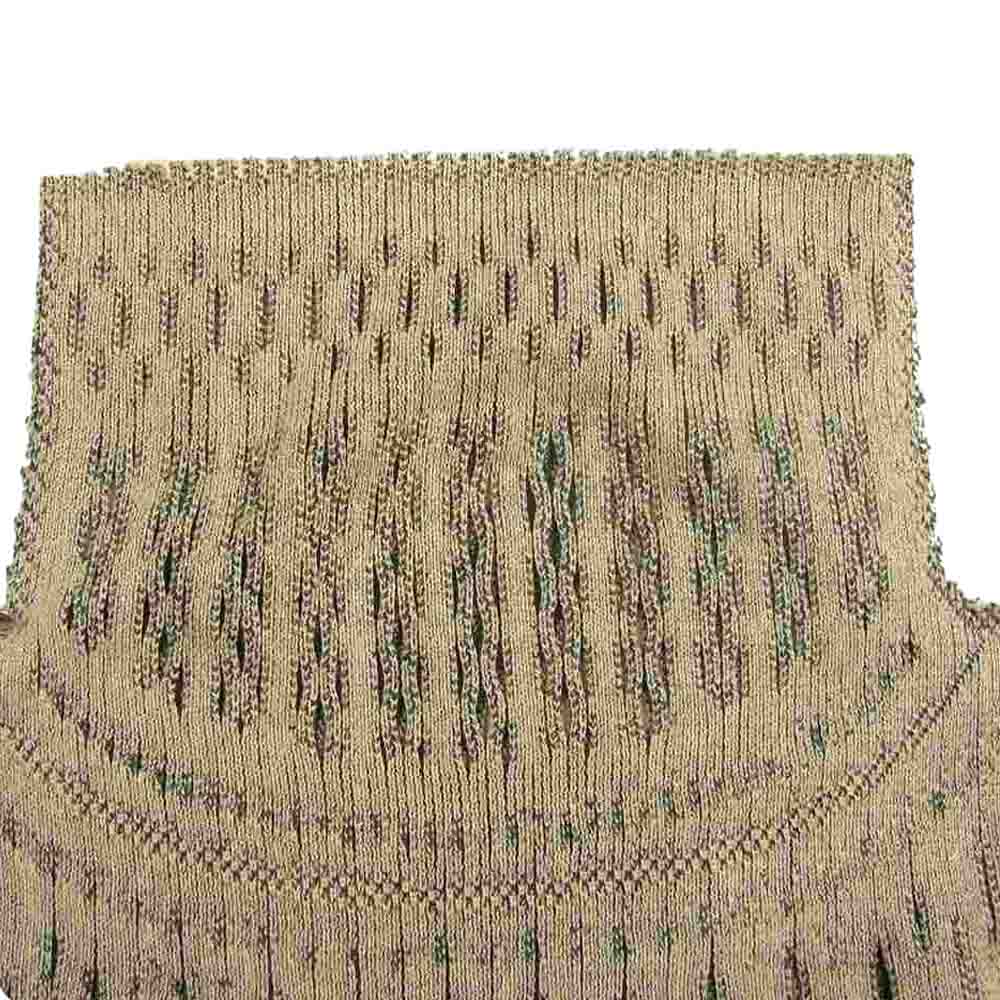 ISSEY MIYAKE イッセイミヤケ IM13-KE314-03 LUCENT AP サイドオープン ハイネック ニット ベスト ブラック系 ベージュ系 2【美品】【中古】